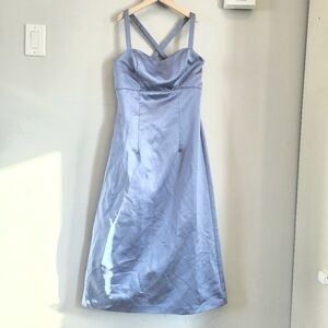 Elegant Lavendar Dress Gown Strap Cross Back 90s Y2k Preppy